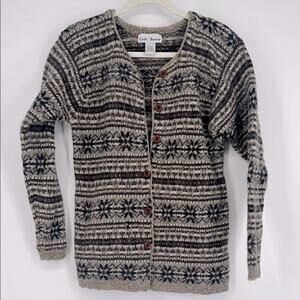 Croft & Barrow Vintage 90s Wool Cardigan Sweater Academia Goblin Forest Grunge M